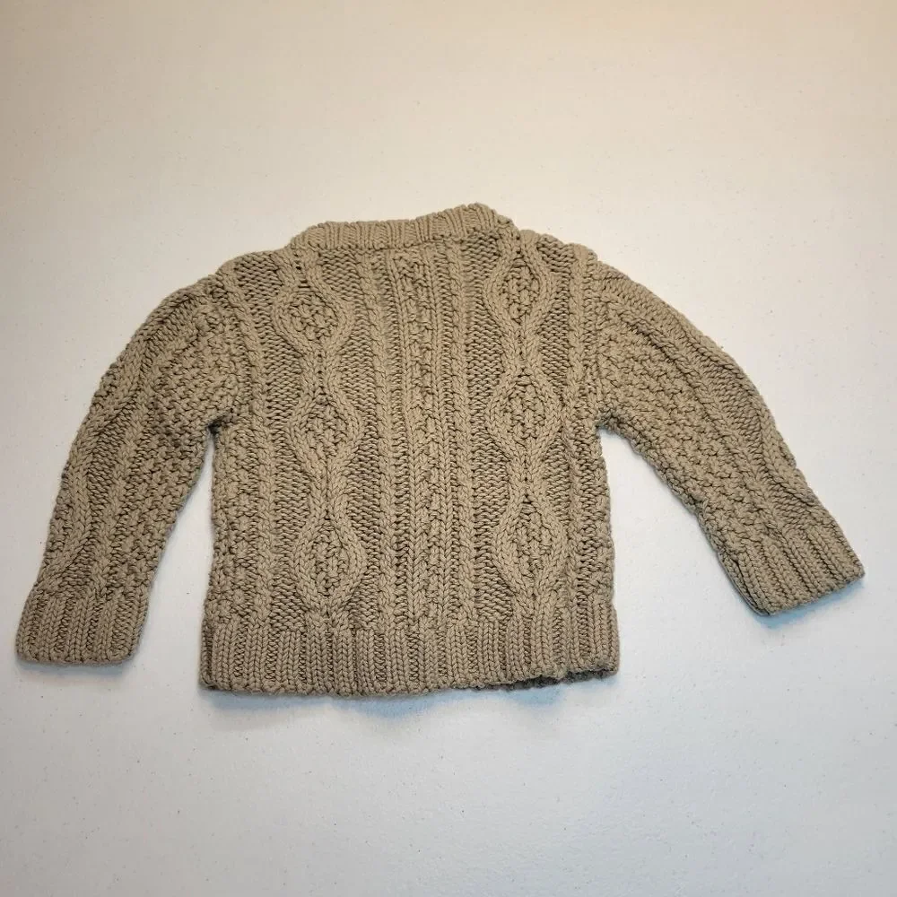 MINI Top Shop Oatmeal Kids Mushroom Colored Cable Knit Cardigan boys 6-12 months